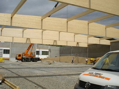 Montage Fournierhalle in Karlstadt